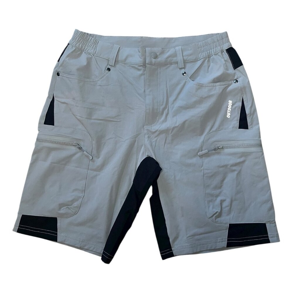 Tacvasen Size 32 Mens Outdoor Tactical Cargo Shorts Gray Stretch Hiking Gorpcore
